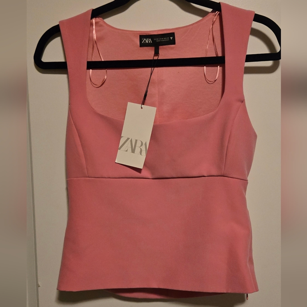 Zara Pink Bustier Tank Top
